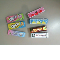 Set of 7 packs of chewing gum, different flavors