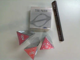 Cosmetic set for makeup TIME PHORIA. 1 face powder, eyebrow pencil. 3 lipsticks # 015.#004.#007