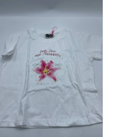 Girl's white t-shirt with flower print