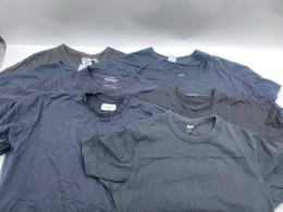 Set of 8 Black short-sleeved round neck T-shirt 