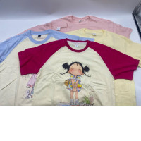 Set of 5 Girls' short-sleeved round neck T-shirt