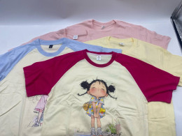 Set of 5 Girls' short-sleeved round neck T-shirt