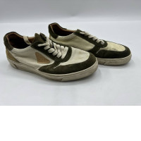 Brunello Cucinelli Red/Beige Knit Fabric Lace Up Sneakers Brunello Cucinelli Red/Beige Knit Fabric Lace Up Sneakers