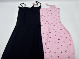 Set of 2 Women's black and pink strapless dress 