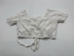 Women's white crop top with wide neckline Women's white crop top with wide neckline