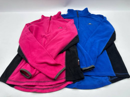 Set of 2 Women's blue and pink turtleneck zip-up sweater