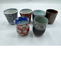 Set of 6 Glass, tall Japanese tea glass