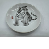 Glass, glass rice plate, white shirt pattern 