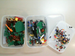 Set of 2 plastic containers with Lego parts, not new Set of 2 plastic containers with Lego parts, not new