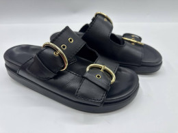 Women's black platform sandals 