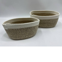 Set of 2 woven laundry basket
