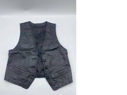 Women's black faux leather vest 