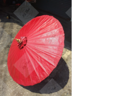 Chiang Mai umbrella, bright red oilcloth umbrella Chiang Mai umbrella, bright red oilcloth umbrella