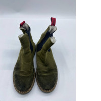 Green leather sneakers