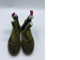 Green leather sneakers