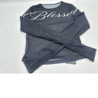 Women's long-sleeved mesh shirt Women's long-sleeved mesh shirt