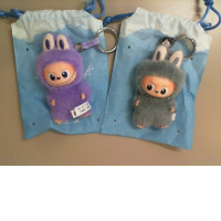 Set of 2 small Labubu keychains