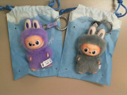 Set of 2 small Labubu keychains
