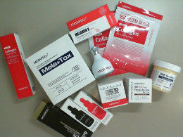 Medipeel+ Cosmetic Set foot cream, 2 face masks, collagen night cream, peptide-tox cream, eye cream, 2 facial serums (night and day), skin care complex, collagen wrapping mask, Melanon X cream