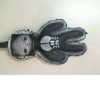Black Keychain for Bag, Little Man