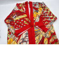 Women's red floral bathrobe