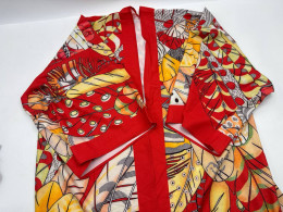 Women's red floral bathrobe