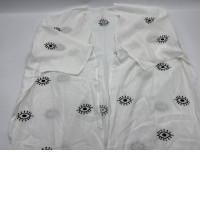 Women's white bathrobe with eye pattern Women's white bathrobe with eye pattern