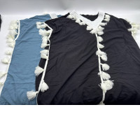 Set of 2 Women's purple and black V-neck shirt 