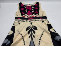 Women's cream-colored one-shoulder dress with rose pattern Women's cream-colored one-shoulder dress with rose pattern