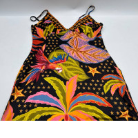 Women's black sleeveless fish pattern dress Women's black sleeveless fish pattern dress