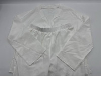 Set of 2 Women's white V-neck shirt and white trousers