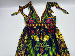 Women's Blue Tulip Pattern Tank Top Dress 