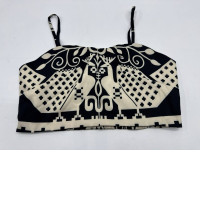 Women's black and white strapless top 