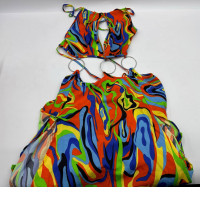 Rainbow Off Shoulder and Waist Long Dress for Women