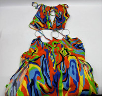 Rainbow Off Shoulder and Waist Long Dress for Women