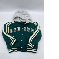 Black hoodie with cream stripes 