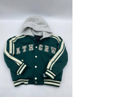 Black hoodie with cream stripes 