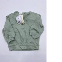 Dark green children's round neck long sleeve sweater 