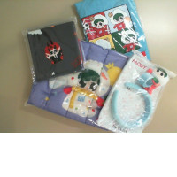 Paody set: fabric bag, hairband, and two towels