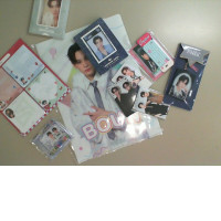 Korean Pop Star Set: 6 acrylic stands + A4 folder + sticker set + 2 sets of photo cards