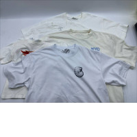 Set of 5 White short-sleeved round neck T-shirt