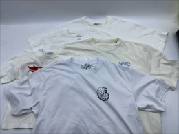 Set of 5 White short-sleeved round neck T-shirt