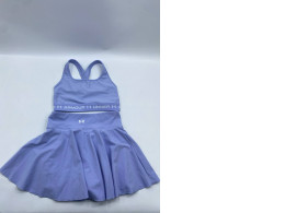 Set of 2 Women's blue tank top and blue mini skirt workout outfit 