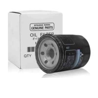 A set of four oil filters for a car