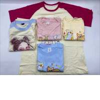 Set of 5 Women's short-sleeved round neck T-shirt