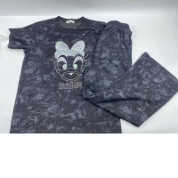 Set of 2 Black short-sleeved round-neck shirt with Donald Duck pattern and black pants