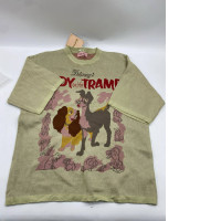 Women's round neck t-shirt with dog pattern