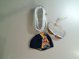 Swimming set with goggles and cap in a case
