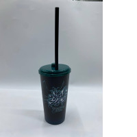 Black plastic drinking glass 