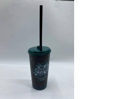 Black plastic drinking glass 